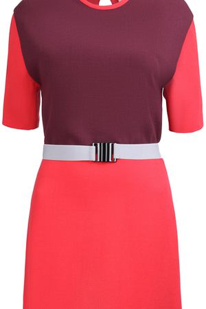 Трикотажное платье  Victoria Beckham Victoria Beckham DRVV162/ремень/красный/баклажан вариант 2