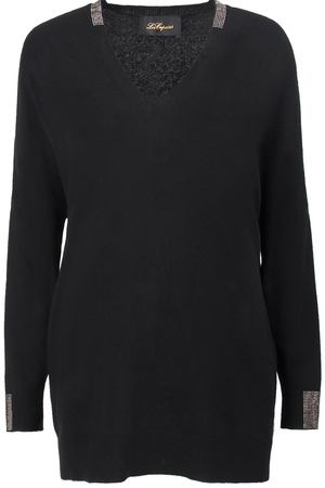 Шерстяной пуловер Les Copains Les Copains OL1032 Черный/горло металл вариант 2 купить с доставкой