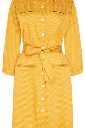 Желтое платье с поясом Kuraga 261590661