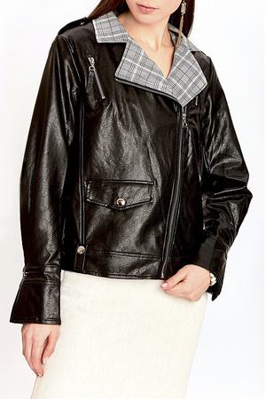 Черная куртка с контрастным воротником Mila Marsel 197691430 купить с доставкой