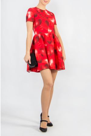 Короткое красное платье с принтом Valentino 21091184 купить с доставкой