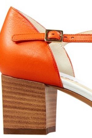 Оранжевые босоножки на низком каблуке Pollini 108491241 вариант 2