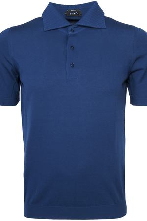Хлопковая футболка-поло Svevo Svevo 82132SE17/т. Синий вариант 2