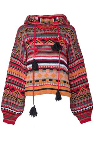 Шерстяной свитер с капюшоном ETRO ETRO 13777/9270/8000 Голубой, Коричневый, Красный купить с доставкой