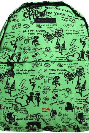Зеленый рюкзак с принтом Dsquared2 170691730 купить с доставкой