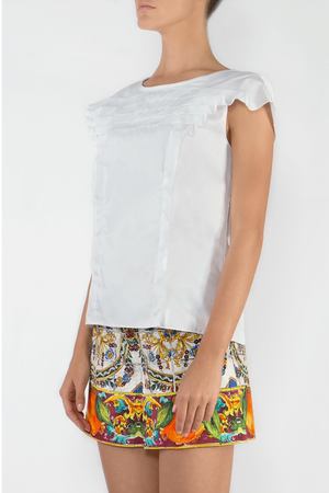Белая блузка с плоскими складками Carolina Herrera 136091996