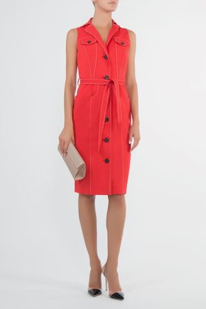 Красное платье с поясом Carolina Herrera 136091998