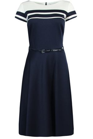 Синее платье с контрастной отделкой Carolina Herrera 136091999