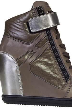 Коричневые кожаные ботинки Hogan  179192156 купить с доставкой