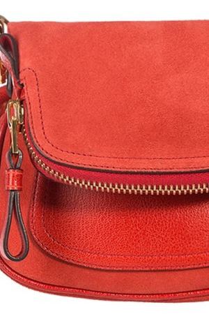 Красная замшевая сумка Tom Ford 234192214