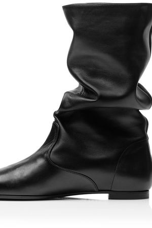 Черные кожаные полусапоги Touche’ Bootie flat Aquazzura 97592464