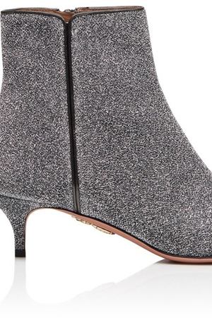 Серебристые ботильоны Quant Bootie 45 Aquazzura 97592455