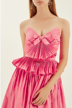 Розовое платье с декоративной отделкой Gucci 47092493
