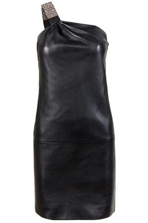 Асимметричное кожаное платье Saint Laurent 153192340 вариант 3 купить с доставкой