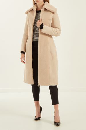 Бежевое пальто на молнии Elisabetta Franchi 173292620 купить с доставкой