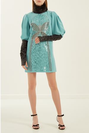 Платье с меховым воротником Elisabetta Franchi 173292635 купить с доставкой