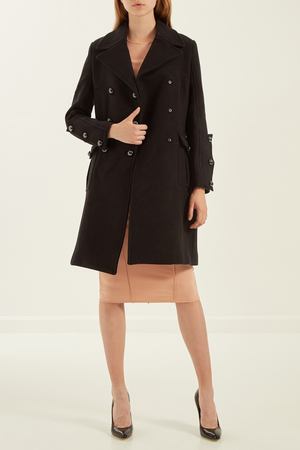 Черное пальто с крупными пуговицами Elisabetta Franchi 173292587 купить с доставкой