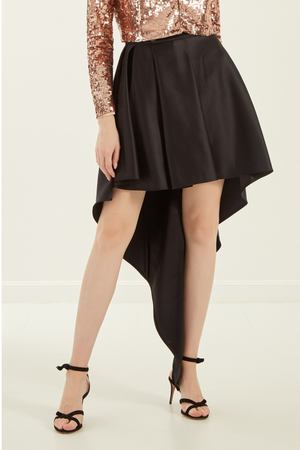 Черная асимметричная юбка Elisabetta Franchi 173292652 купить с доставкой