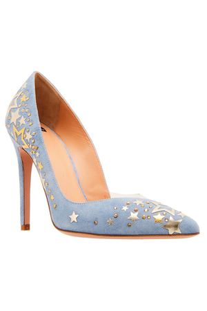 Голубые туфли с отделкой Elisabetta Franchi 173293000 купить с доставкой