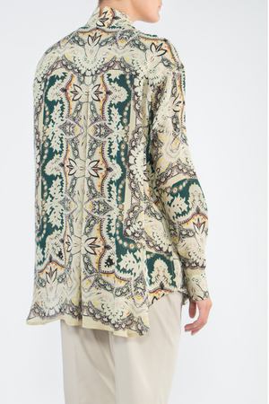 Шелковая блуза с принтом ETRO ETRO 16348/4340/ Зеленый/цветы