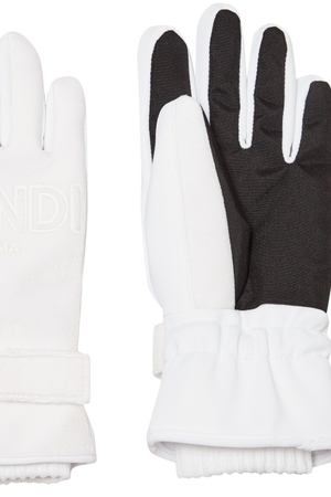 Белые перчатки с логотипом Fendi 163293562