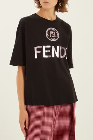Черная футболка с логотипом Fendi 163293546