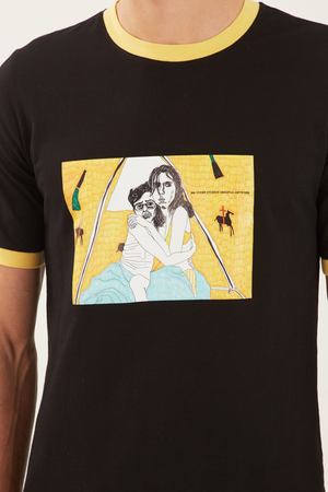 Черная хлопковая футболка Moonrise Yuzhe Studios 214193262 купить с доставкой