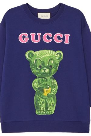 Синий свитшот с принтом Gucci 47093842