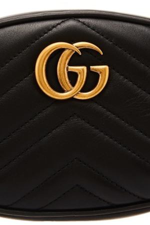 Черная сумка на пояс GG Marmont Gucci 47093850 купить с доставкой