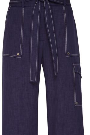Синие брюки с контрастной строчкой Adolfo Dominguez 206194093