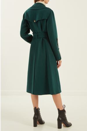 Зеленое двубортное пальто Edro Max Mara 194794337