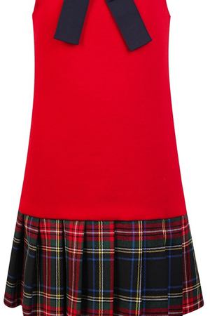 Красное платье с бантом Dolce & Gabbana Kids 120794648