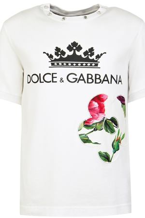 Футболка с кристаллами Dolce & Gabbana Kids 120794673 купить с доставкой