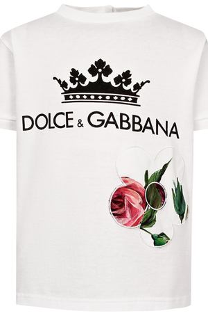 Белая футболка с нашивкой Dolce & Gabbana Kids 120794674