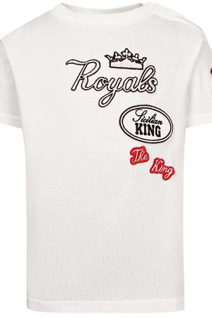 Хлопковая белая футболка с вышивкой Dolce & Gabbana Kids 120794678 купить с доставкой