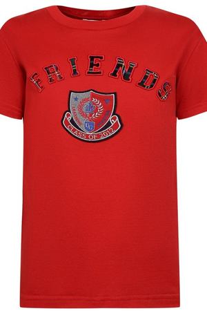 Красная футболка с нашивками Dolce & Gabbana Kids 120794681