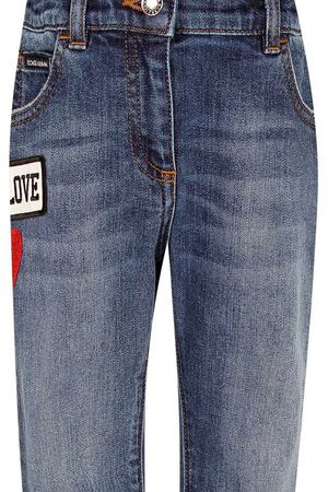 Хлопковые джинсы с нашивками Dolce & Gabbana Kids 120794691 купить с доставкой