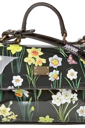 Кожаная сумка с цветочным принтом Dolce & Gabbana Kids 120794704