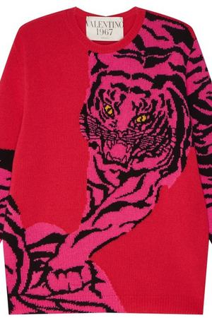 Красный джемпер с тигром Valentino 21094743 купить с доставкой