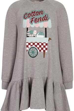 Трикотажное платье с длинными рукавами Fendi Kids 69094825