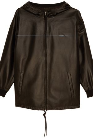 Черная кожаная куртка Prada 4095044 купить с доставкой