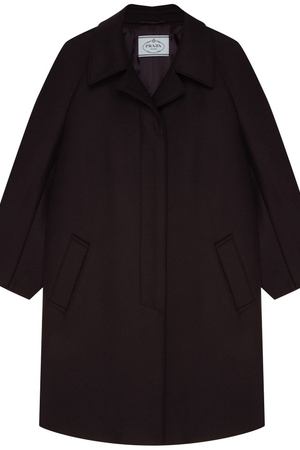 Черное шерстяное пальто Prada 4095052 купить с доставкой