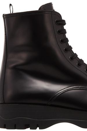 Черные кожаные ботинки на шнуровке Prada 4095177 купить с доставкой