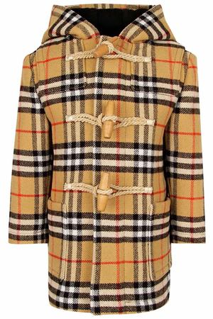 Пальто в клетку Burberry Children 125395273