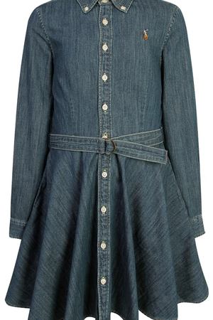 Джинсовое платье-рубашка с поясом Ralph Lauren 125295661 купить с доставкой