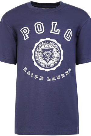 Синяя футболка с логотипом Ralph Lauren 125295672 вариант 3