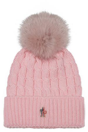 Розовая шапка с помпоном Moncler 3495056 купить с доставкой