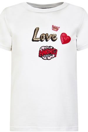 Белая футболка с аппликацией Dolce & Gabbana Kids 120796393