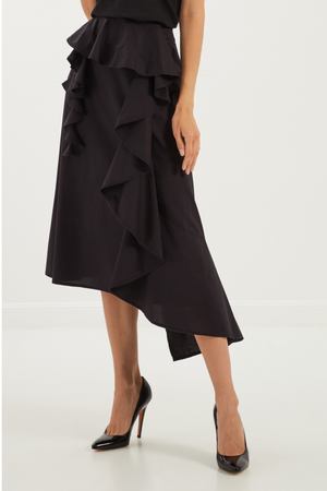 Черная юбка с асимметричным воланом Acne Studios 87696522
