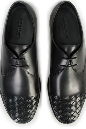 Кожаные туфли-дерби с плетением Bottega Veneta Bottega Veneta 451619 Черный купить с доставкой